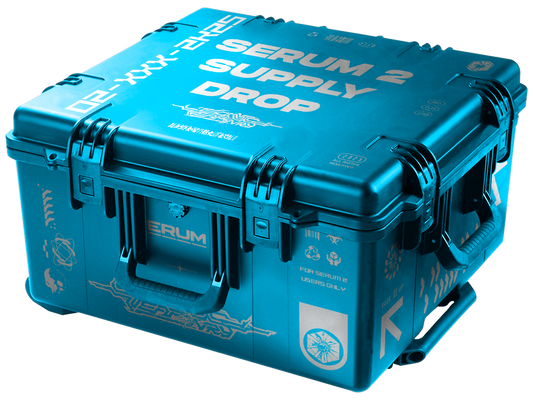 Serum 2 Supply Drop Bundle including 6 Preset Packs, 15 Project Files, and 8 Production Tutorials for Ableton and FL Studio.